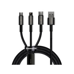 Kabel USB/iphone+microUSB+USB-C BASEUS 3w1 1,5m CAMLTWJ-01