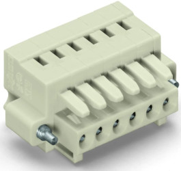 Socket header, 24 pole, pitch 3.5 mm, angled, light gray, 734-124/107-000