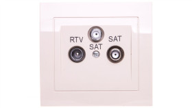Kier Gniazdo Antenowe Rtv-Sat-Sat Beżowe Gpa-W2s/01