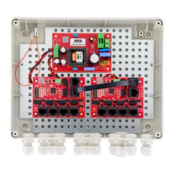 Zestaw do 9 kamer IP switch PoE 9P+1UP w obudowie zewnętrznej ABOX-L2, zasilacz 96W