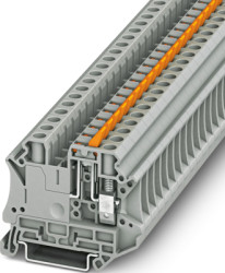 Knife disconnect terminal, screw connection, 0.2-10 mm², 2 pole, 20 A, 6 kV, gray, 3046145