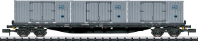 Wagon kontenerowy MiniTrix T18431 Płaski samochód Rgs 3910 DR