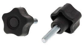 Pokrętło mocujące M6 długość gwintu: 20mm średnica pokrętła 28mm średnica gwintu: 6mm Z wieloma pokrętłami Kołek