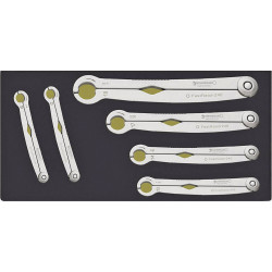 Stahlwille 96838774 TCS 240/6 Ratcheting Single-End Open Ring Spanners 10-19mm