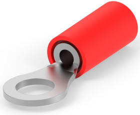 Insulated ring cable lug, 0.26-1.65 mm², AWG 22 to 16, 4.34 mm, M4, red, 31886