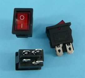 KCD1-4 PODŚW.RED 4-PIN 10A/250VAC 15x21m