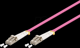 95937 Duplex fiber optic cable, LC-UPC male >LC-UPC male, OM4, 5.0