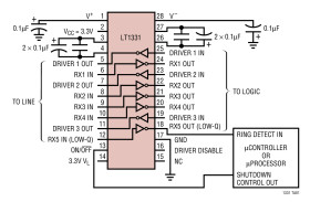 3V RS562 or 5V/3V RS232 Transceiver with One Receiver Active in Shutdown