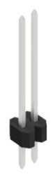 Pin header, 2 pole, pitch 1.27 mm, straight, black, 10060529