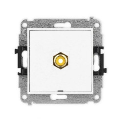MINI Mechanizm gniazda pojedynczego RCA, bez pola opisowego (typu cinch - żółty, pozłacany) biały mat 25MGRCABO-1