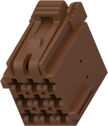 Socket, unequipped, 9 pole, straight, 3 rows, brown, 1-967621-3