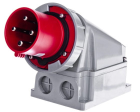 Wtyczka odbiornikowa 63A 4P 400V czerwona IP67 POWER TWIST 534-6