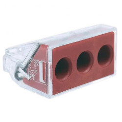 Szybkozłączka uniwersalna 3x2,5-6mm2 czerwona/transparentna 773-173 1szt.