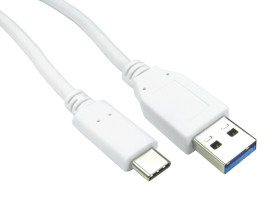 Kabel USB Złącze A USB A Złącze B USB C dł. 500mm Przewód USB USB 3.1 kolor: Biały