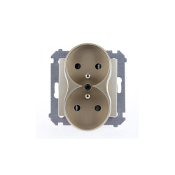 Gniazdo podwójne z uziemieniem do ramek Nature złoty metalik DGZ2MZN.01/44 Kontakt Simon54