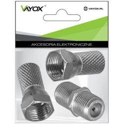 Zestaw podwójny do łączenia kabli SAT 4x wtyk F + 2x beczka F