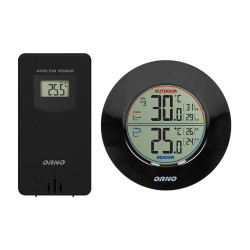 Bezprzewodowa stacja pogodowa z pomiarem temperatury zewnętrznej i wewnętrznej czarna OR-SP-3100/B