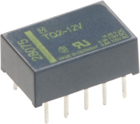 Relay, 2 Form C (NO/NC), 24 V (DC), 2.88 kΩ, 1 A, 110 V (DC), 125 V (AC), monostable, TQ2-24V