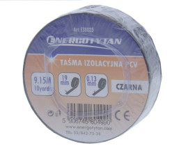 Taśma izolacyjna czarna 19mm / Taśma CZARNA / 19x9,15m