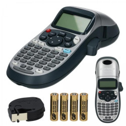 Drukarka DYMO LetraTag LT-100H SILVER dla domu, dzieci, Home Office (LT-XR) 2174577 + taśma DYMO LT 12mm + 4 baterie AA
