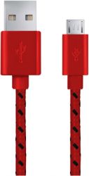 Kabel USB MICRO A-B 2M oplot czerwony