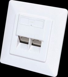 771900 2-port Cat.6 flush-mounted network socket, shielded