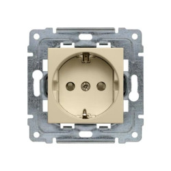 DANTE Gniazdo pojedyncze z/u Schuko z przesłonami krem 450341