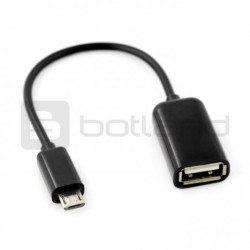Przewód OTG Host USB - microUSB - czarny - 12cm - produkt wycofany