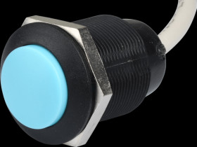 FPAR3C2412A1X Push-button FP 24 mm - curved, 1-pin, blue, blue LED