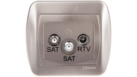 Simon Akord Gniazdo Antenowe Sat/Sat/Rtv Satyna Metalizowana Azar+Sat3.1-P2/29