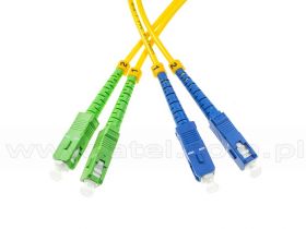 Patchcord światłowodowy, SM, SC/APC-SC/UPC, 9/125, dupleks, G652D, 3m