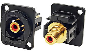 Gniazdo RCA Montaż na panelu Żeński, styki pozłacane 2A RS PRO