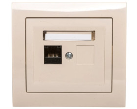 KIER Gniazdo komputerowe pojedyncze RJ45 kat.6 beżowe GPK-1W/K6/01