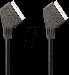 CVGL31001BK15 SCART cable, SCART connector &lt;&gt; SCART connector, 1.50 m, round