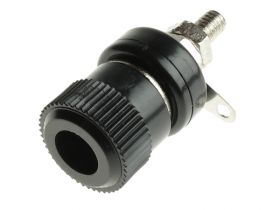 Gniazdo bananowe AL2445 czarne 4mm