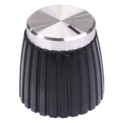 Silver Cap 6mm Splined Pointer Knob K5 CL1673