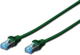 Patch cable, RJ45 plug, straight to RJ45 plug, straight, Cat 5e, SF/UTP, PVC, 500 mm, green, DK-1531-005/G