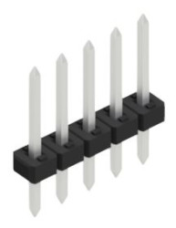 Pin header, 5 pole, pitch 2 mm, straight, black, SLY11045Z