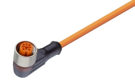 Kabel konfekcjonowany jednostronnie złącze M12 żeńskie kątowe 3-PINowe kodowanie A RKWT/LED C 4-3-06/2 M