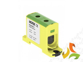 Złączka szynowa AL/CU 6-95 mm2 żółto-zielona TS 35 1 tor 2 otwory zaciskowe 89710009 SIMET