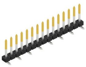 Pin header, 15 pole, pitch 2 mm, angled, black, SLY7SMD06215S