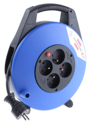 Bęben kablowy 10m 4 gniazda Szpula kablowa typ Typ E - gniazdo francuskie CEE 7/7 niemieckie Schuko/francuskie 16A 230 V