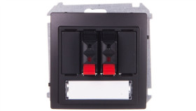 Simon Basic Gniazdo Głośnikowe Podwójne Z Polem Opisowym Grafit Matowy...