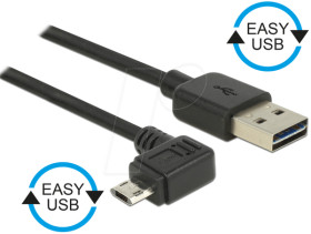 83847 Cable EASY-USB 2.0-A male&gt;Micro USB 2.0 m. angled l/r 0.5m