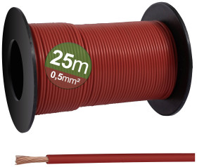 Quadrios 23CW024 Przewód jednożyłowy 0.5 mm² czerwony 25 m