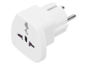 Adapter AC wtyk PL/ gniazdo UK,USA + uziemienie