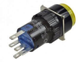 Przełącznik stabilny 16mm; LED 24V; żółty; LAS1