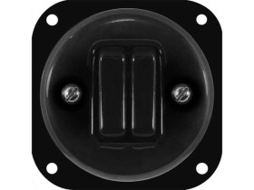 Łącznik podwójny Retro ceramic bez ramki, 10A-250V~, czarny