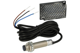 Czujnik; fotoelektryczny; G12-3B1PA; PNP; NO; refleksyjny (z lustrem); 1m; 10÷30V; DC; 200mA; cylindryczny metalowy; fi 12mm; z