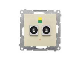 SIMON 55 Gniazdo ekwipotencjalne podwójne szampański mat TGEK2.01/144 KONTAKT SIMON